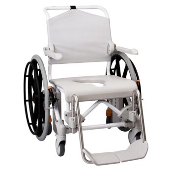 Swift Mobile 24" Büyük Tekerlekli Hasta Tuvalet Banyo Sandalyesi
