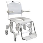 Swift Mobile Hasta Tuvalet Banyo Sandalyesi hem kullanıcılar hem de refakatçi/bakıcılar için son derece kullanışlı, güvenli ve sağlam bir üründür.